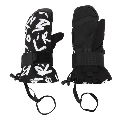 1 Pair Junior Ski Mittens Graffiti Black 2