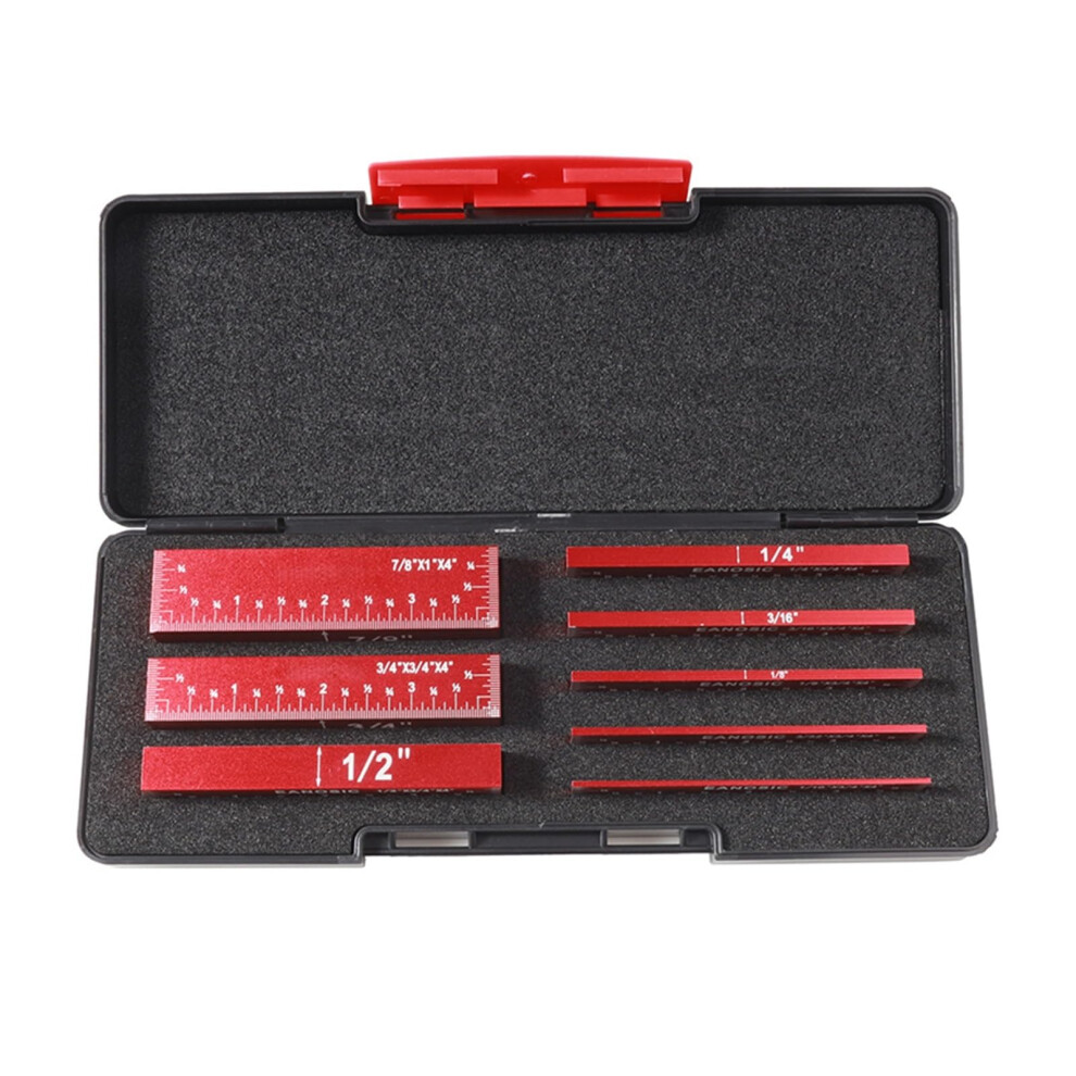Gauge Block Set, 8-Piece Aluminum Setup Blocks For Height Gauge, Router And Table Saw, Ruler, High-Accuracy 9084446937220