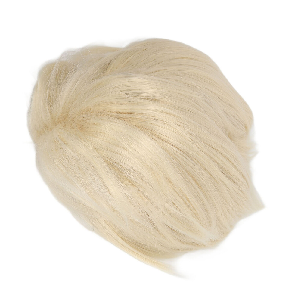 Unisex Men Short Blonde Synthetic Wig Fluffy Heat-Resistant Cosplay Halloween