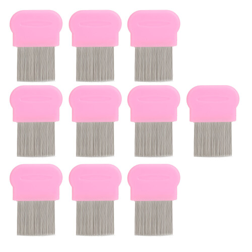 10 Pack Lice Nit Combs Fine Teeth Stainless Steel Head with Ergonomic Handle 1