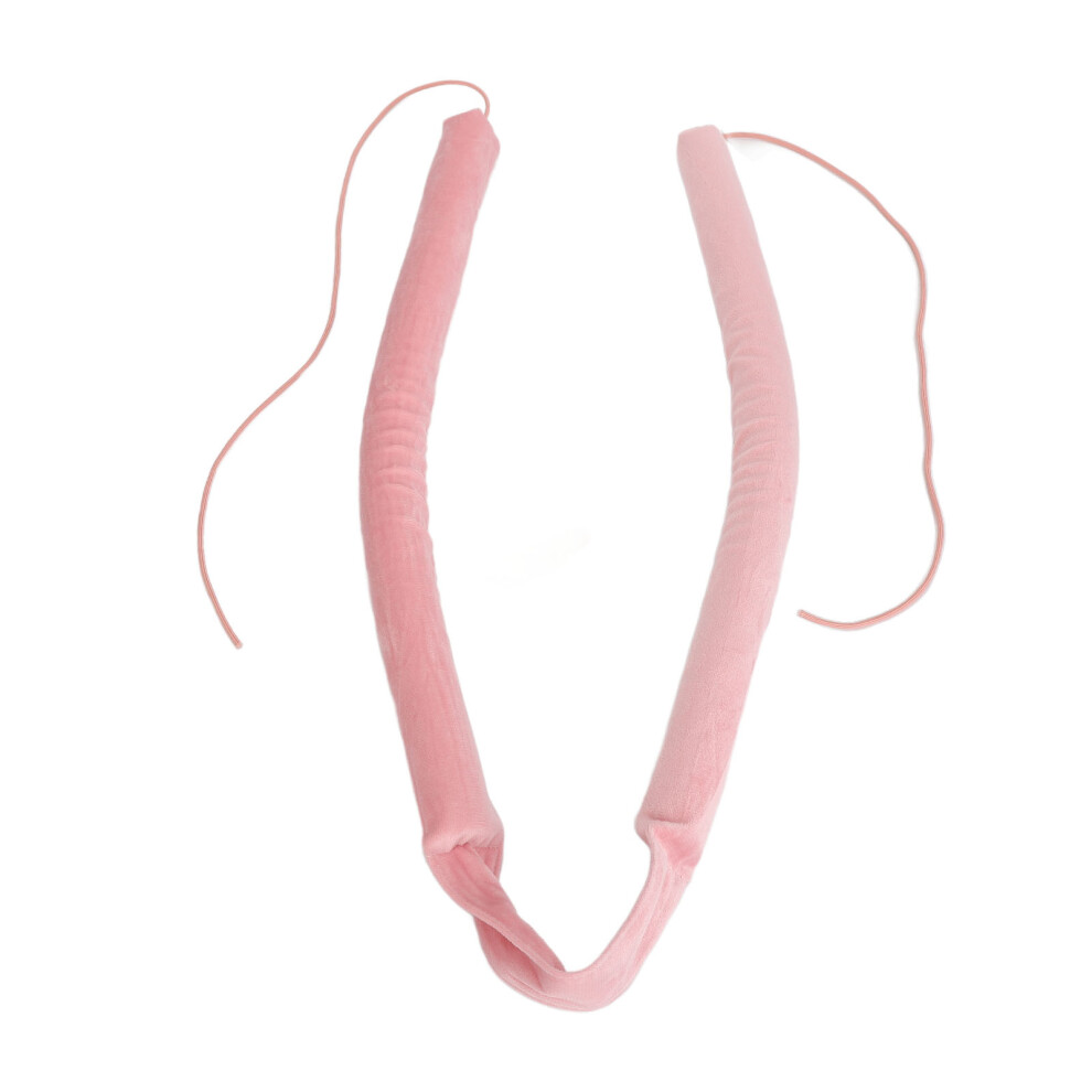 Pink Heatless Curling Rod Headband with Tail Rope for Damage-Free DIY Hair Curls