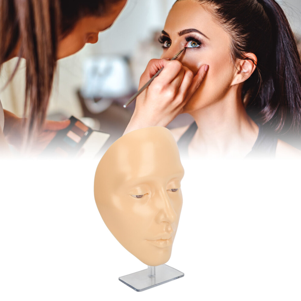 White Cosmetology 5D Silicone Mannequin Board For Full Face Makeup Training