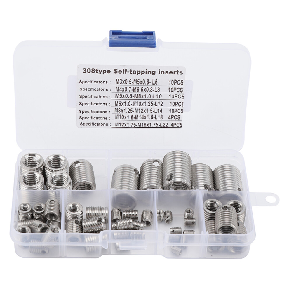58Pcs Stainless Steel Inner Thread Self Tapping
