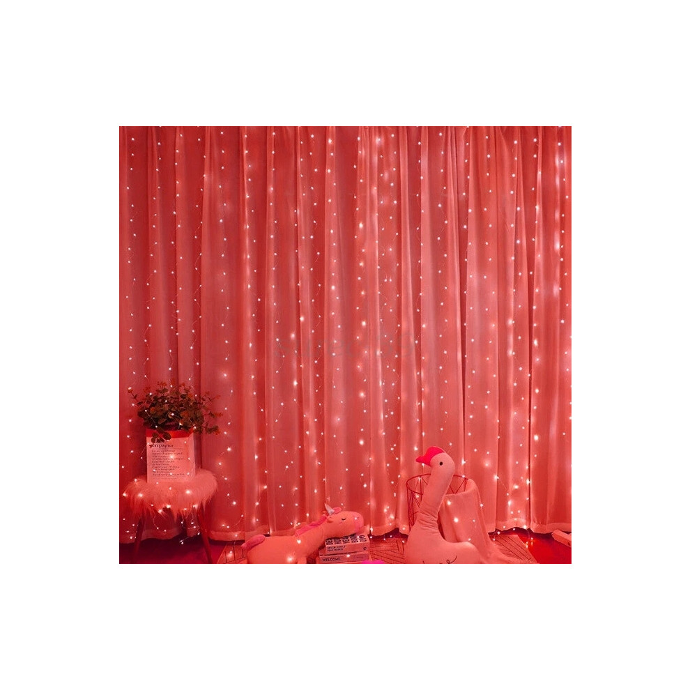 (, 3M*1M 100Leds) 3/6M Led Curtain Fairy String Lights Wedding Outdoor Christmas Garden Party New Red