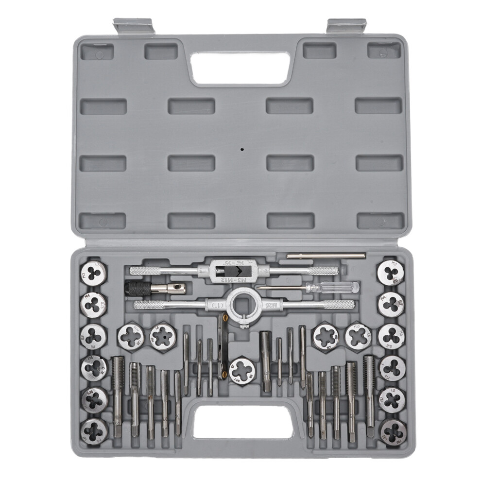 40 Piece Sae Tap And Die Set 4 To 1/2 Inch Alloy 8320539377056
