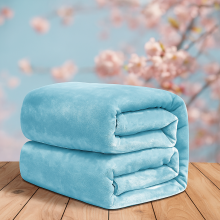 (Single, Light Blue) ThicK Warm Super Soft Large Blanket Faux Fur Fleece Bed ALL Size UK