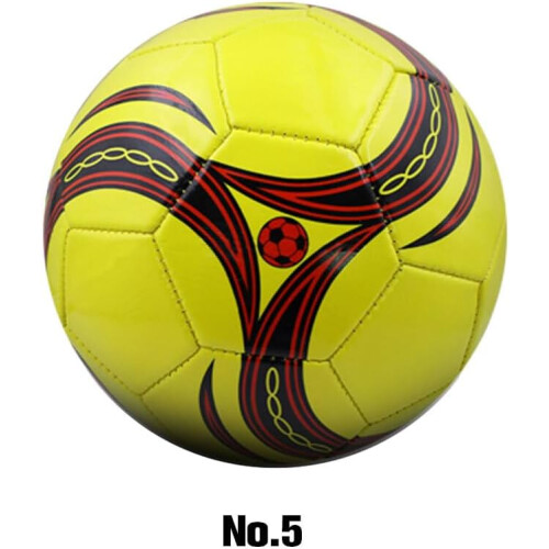 Soccer Ball PVC Construction Durable Training Ball Advanced Yellow Size 5 1