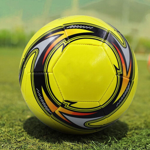 Soccer Ball PVC Construction Durable Training Ball Advanced Yellow Size 5 2