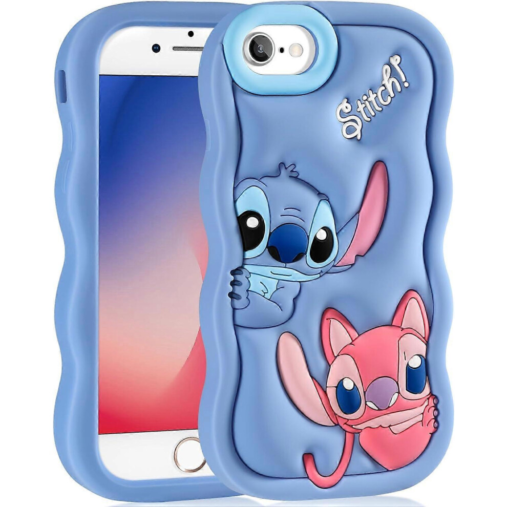 Suitable For Iphone 8/7/6S/6/Se 2022/Se 2020 Phone Case Cartoon 3D Character Design Phone Case For Teenagers Cool Silicone Soft Protective Case, Blue 6935165370740