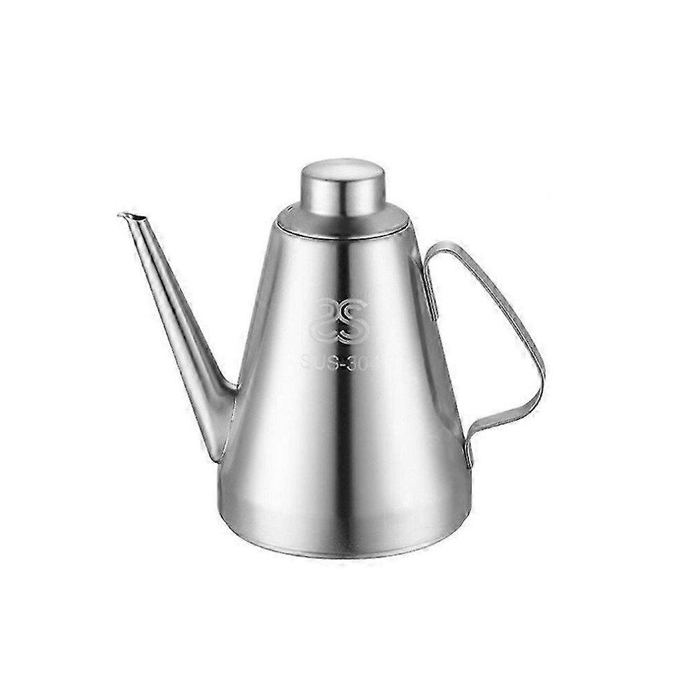 Stainless Steel Oil Dispenser, Dustproof Vinegar Bottle, Sauce Container, Kitchen Gadget, Oil Pourer for Home Restaurant (Large 1000ml, 17cm)