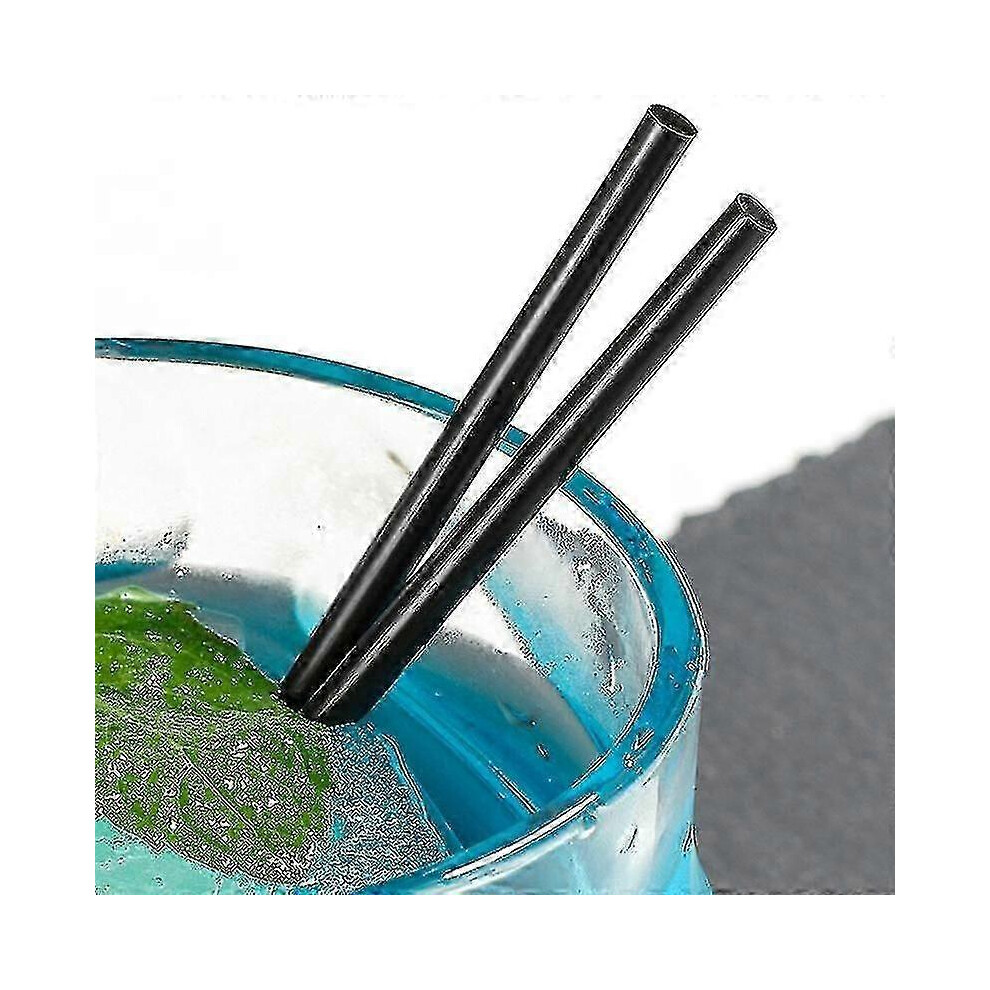 (S) 4Mm Thin Straws, Disposable Straight Cocktail Straws, 500 Pieces Black