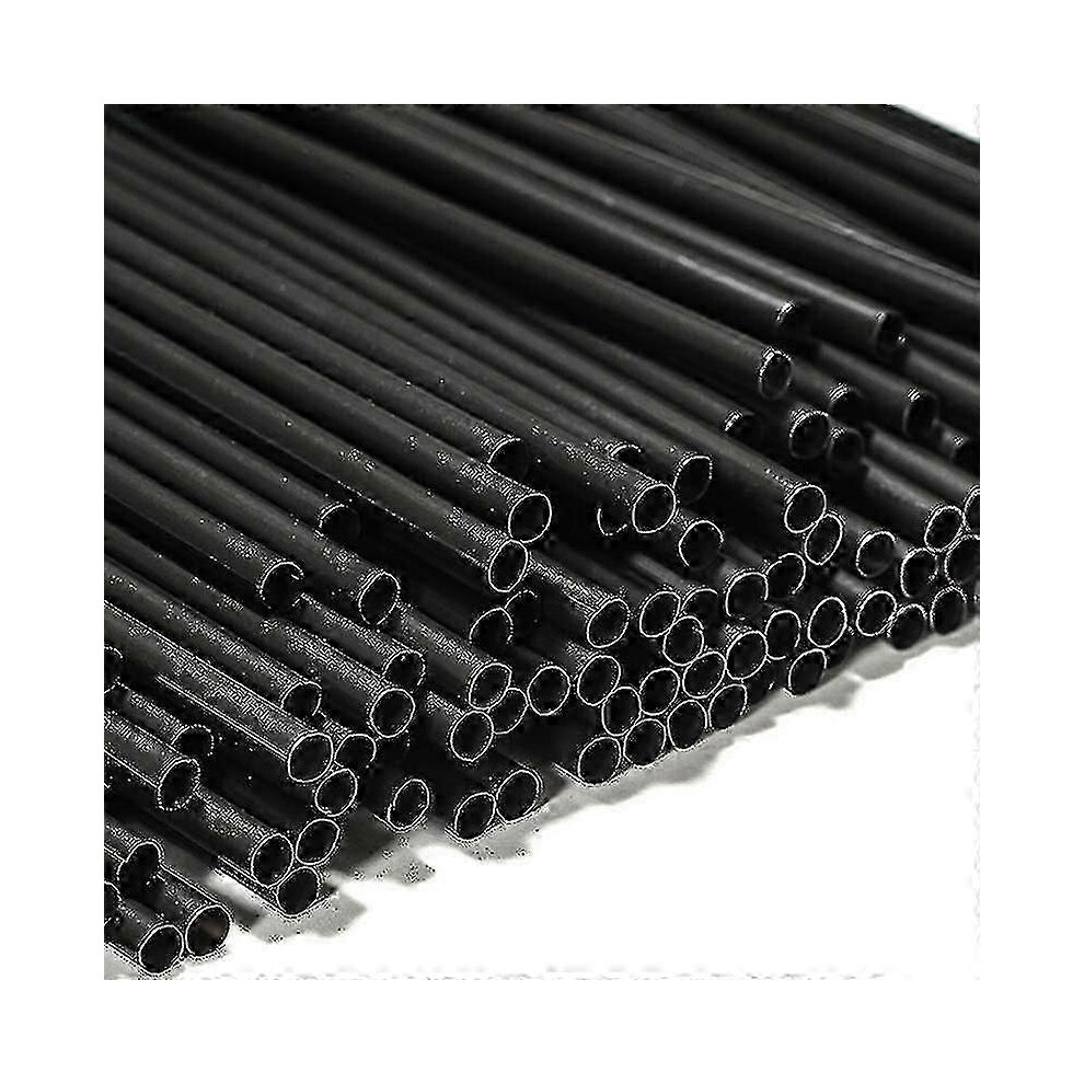 (L) 4Mm Thin Straws, Disposable Straight Cocktail Straws, 500Pcs Black