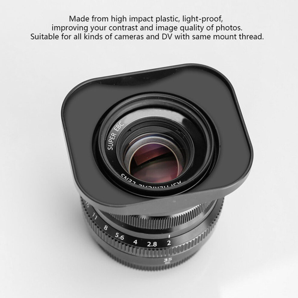 Square Lens Hood Shade For Dv Camcorder 43Mm Lightweight Black 8311349778362