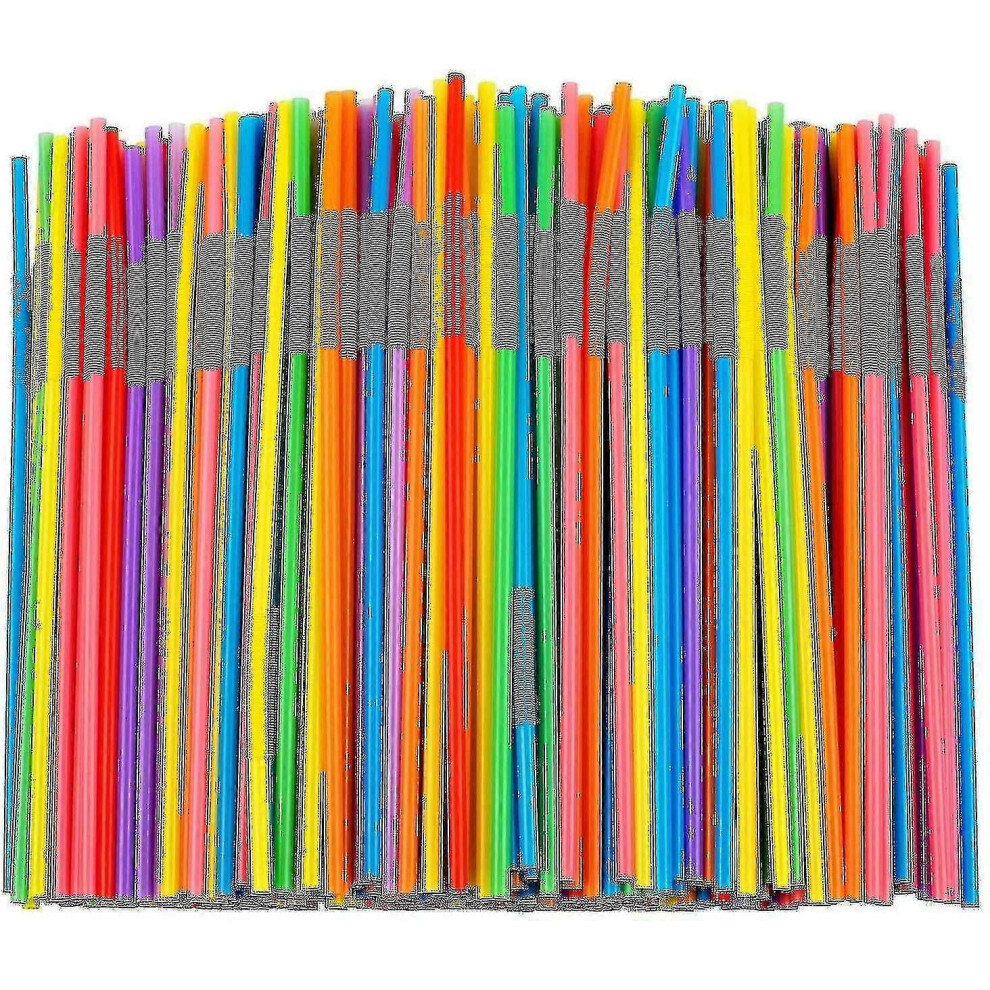 （100pcs） 500pcs Colorful Flexible Plastic Straws, BPA Free Disposable Straws