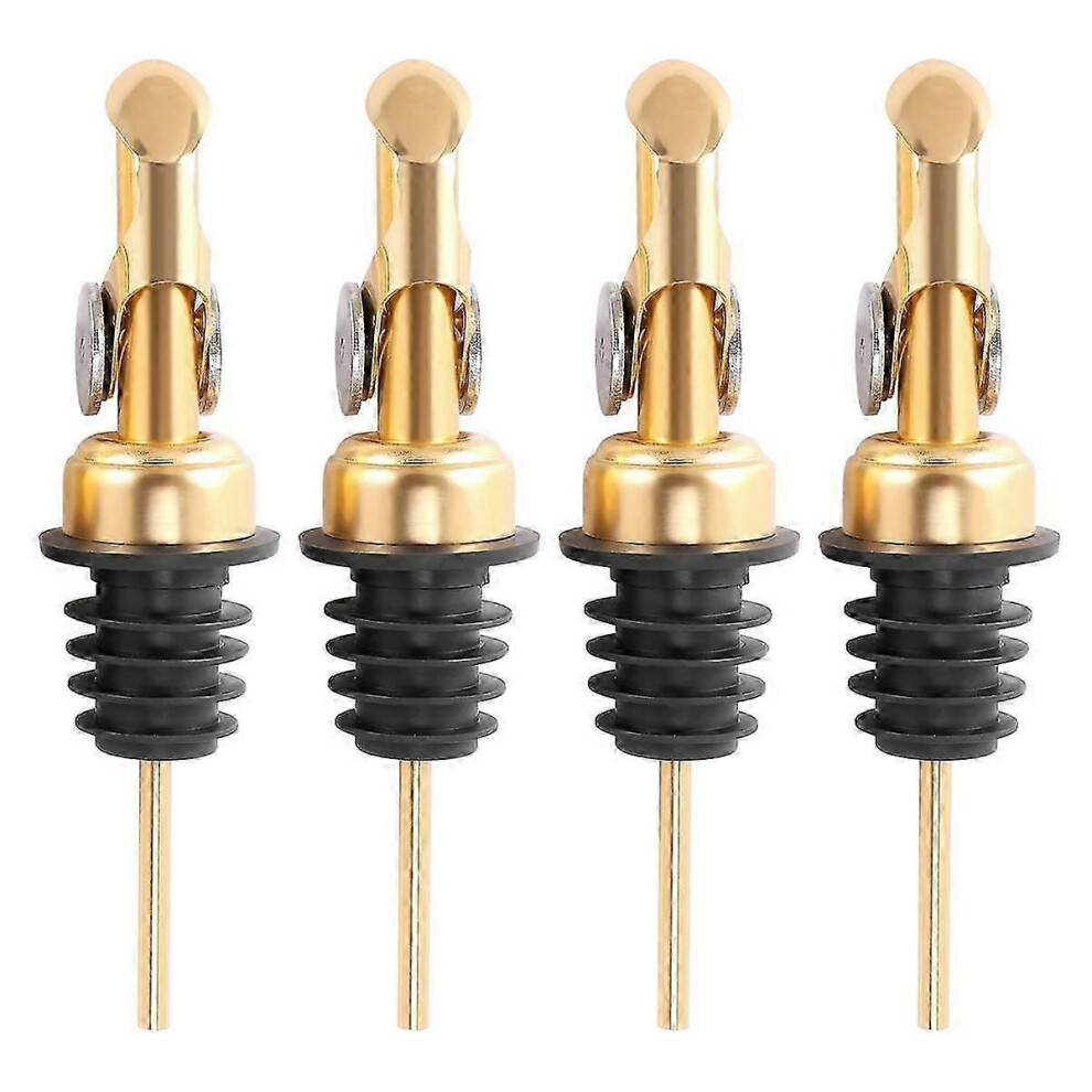 Stainless Steel Weighted Pourers, Self-Flip Olive Oil Pourer, Balsamic Vinegar Pourers, 4 Pieces