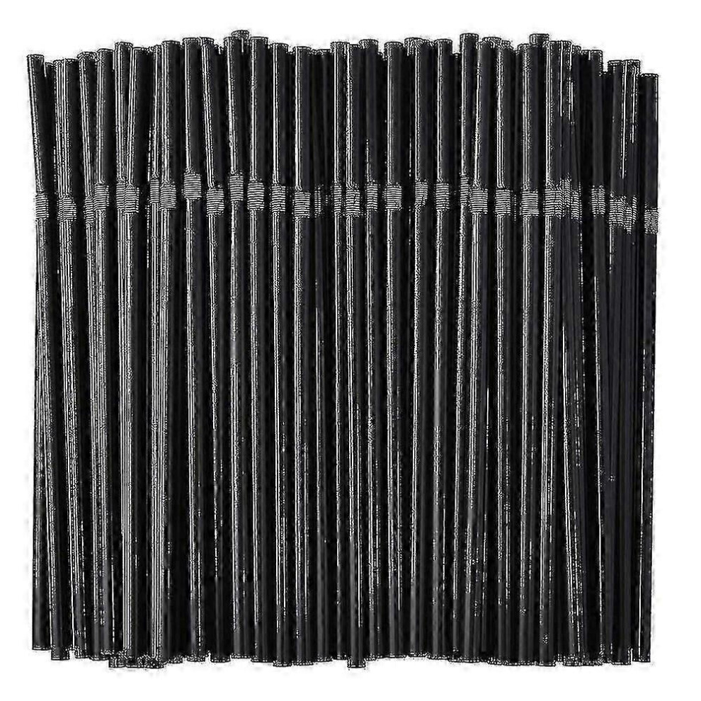 （500Pcs） 500/200/100Pcs Flexible Drinking Straws Disposable Plastic Straws Black