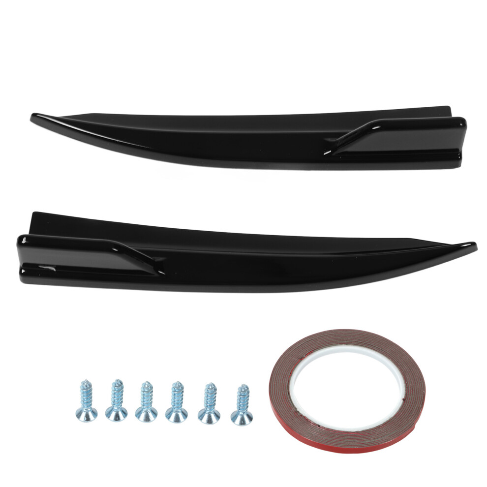 2 Pcs Rear Splitter Lip Spoiler Glossy Left Black 8320539378220