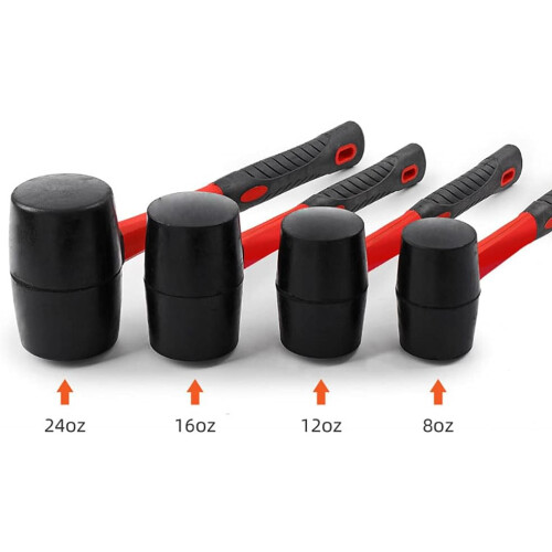 Fiberglass Handle Rubber Mallet 24 Oz Solid Head For Home And Interior Decoration Labor-Saving 1