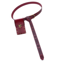 Punk Belt Medieval Waistband Elaborate Belt for LARP-Red