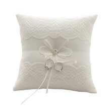Girl Pillow Pearl Embellished Lace Wedding Ring Bearer Pillow For Wedding Parties Home Decor