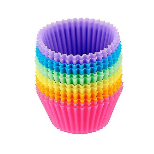 Silicone Cupcake Muffin Baking Cups Liners Cake Molds Sets(12 Pcs, Random)