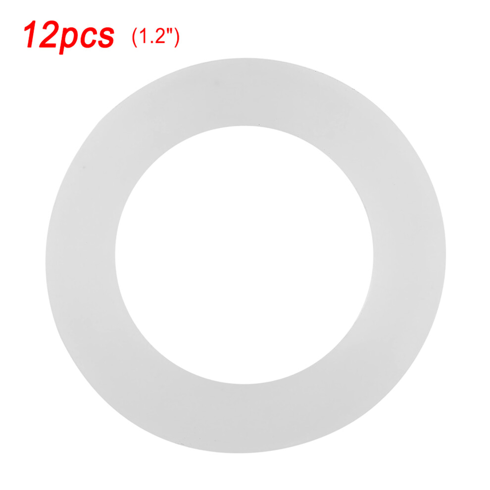 12Pcs Flat Gasket Silicone O Ring Sealing White