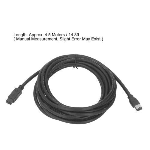Durable IEEE 1394 14.8ft Firewire Cable 800Mbps 9Pin-6Pin Fast Transfer 1