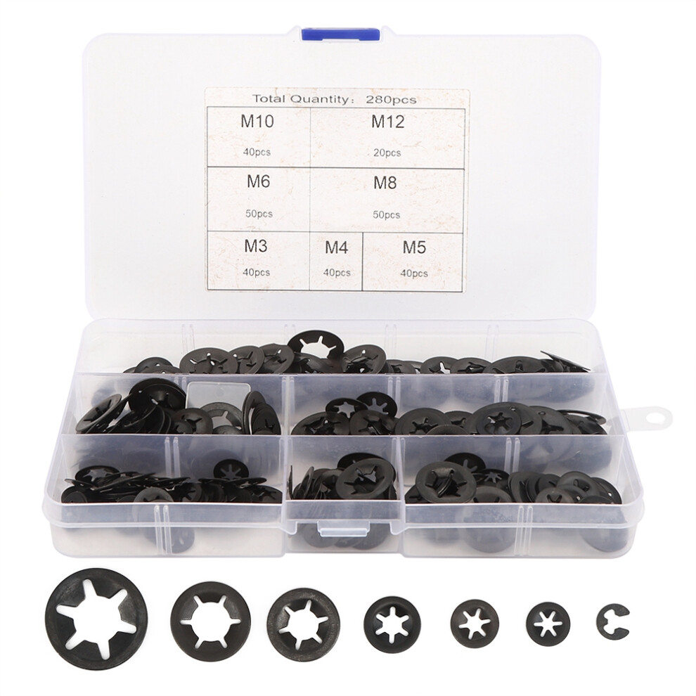 280pcs Internal Tooth Lock Washer Fastener Push On