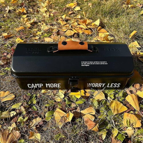 Camping Tool Box With Double Locks For Outdoor Tools Black1 Portable Safe Storage Case 1