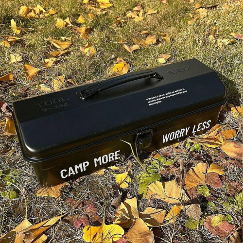 Camping Tool Box With Double Locks For Outdoor Tools Black1 Portable Safe Storage Case 2