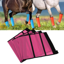 Horse Fly Leg Guards 4Pcs Breathable Mesh Tear-Resistant Horse Boots Rose Red