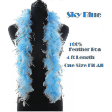 Blue 4 Ft Feather Boa with Heart Rimless Sunglasses for Bachelor Party Halloween Christmas Costume Accessory