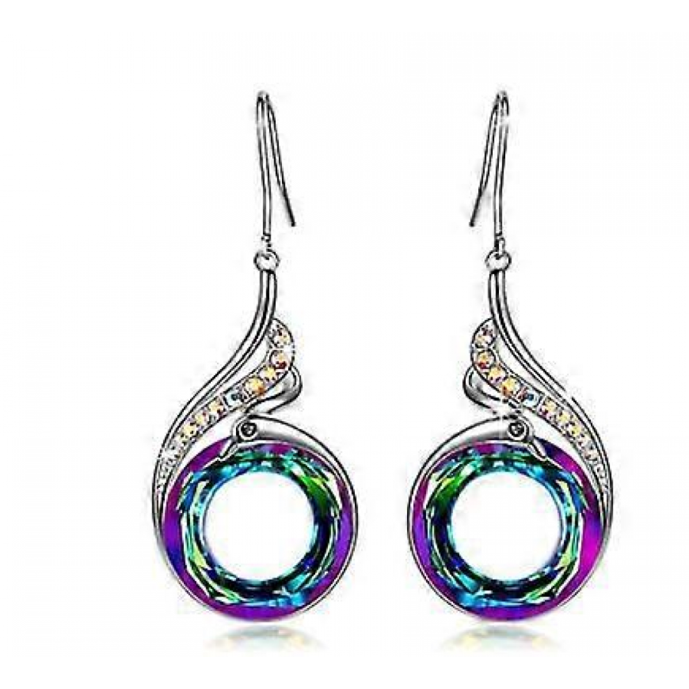 Sterling Silver Phoenix Drop Dangle Earrings for Women - MXBCgreen
