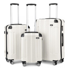 (3 Pieces Set) [MissLulu Bags] Panda Design ABS Hard Shell 19''/24''/28'' Suitcase Luggage with Combination Lock - Beige
