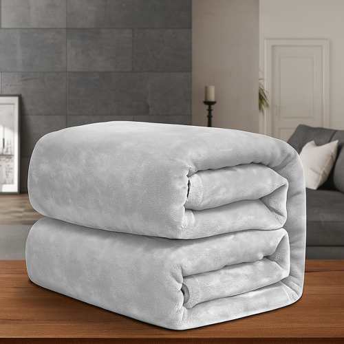 (Single, Silver) ThicK Warm Super Soft Large Blanket Faux Fur Fleece Bed ALL Size UK