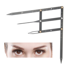 Stainless Steel Golden Ratio Eyebrow Ruler - Adjustable, Reusable Black