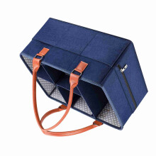 Große Babywindel-Organizer-Korb mit abnehmbaren Fächern, Marineblau, 40 x 28 x 20 cm