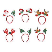 6 Pcs Holiday Headbands, Cute Christmas Head Hat Toppers for Christmas Party & Dinner