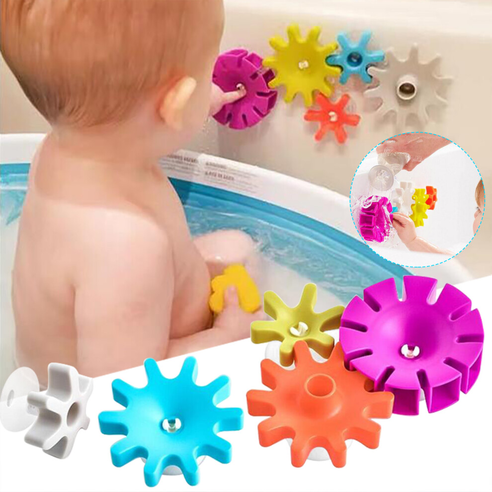(A) Water Gear Bathing Toy Set, Spinning Water Wheel, Table Sucker Toy-image-OPC-PKHDR6W-NEW