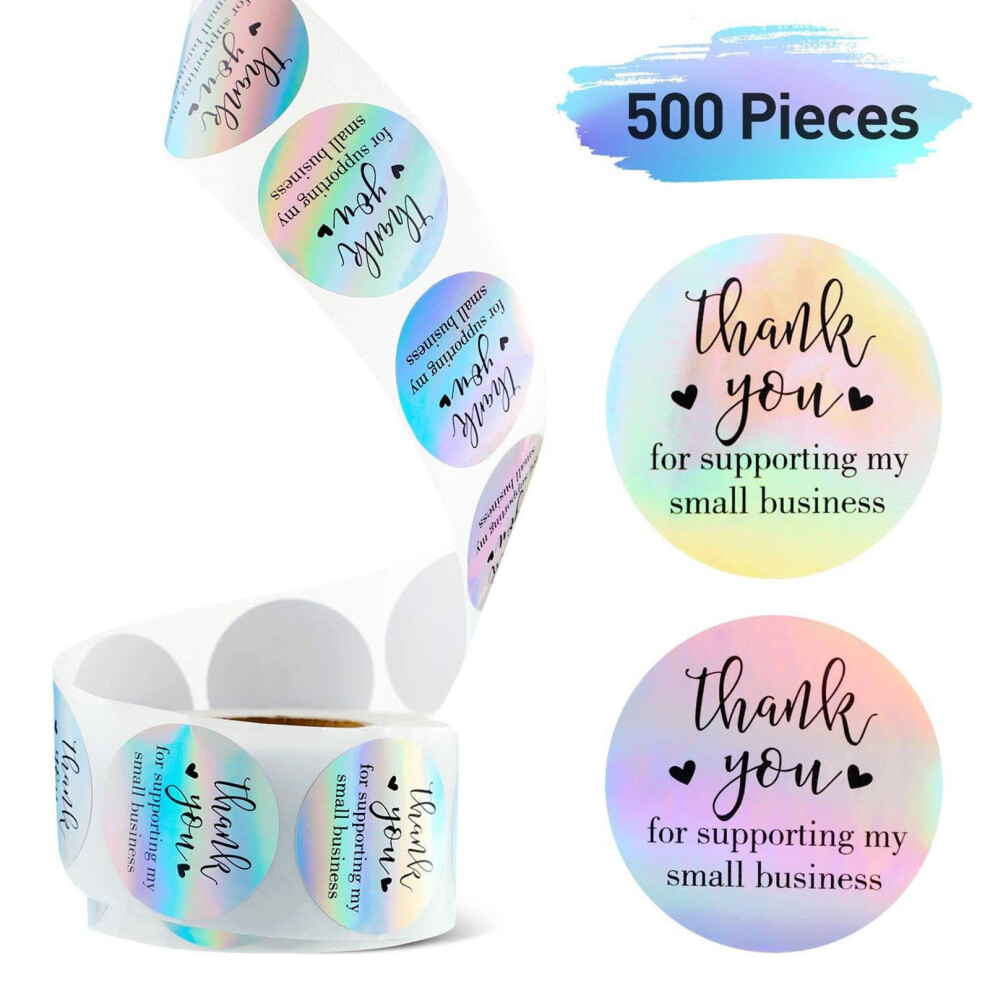 (Multi-color) Thank You Stickers 1 Inch Holographic Thank You Stickers For  Water Proof Stickers Thank You Stickers For Thanksgiving Day-image-OPC-PKHDRRF-NEW