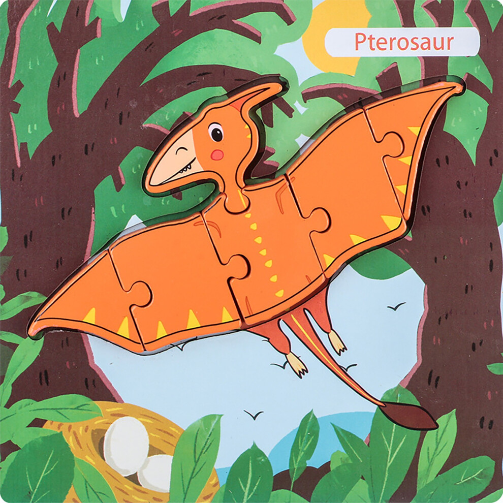 (Multi-color) Wooden Dinosaurs Puzzles Toddlers Animals Puzzles For Kids Preschool Puzzles-image-OPC-PKHDSF8-NEW