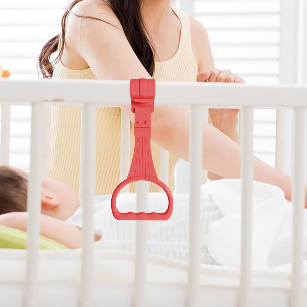 (Red) Baby Fence Pull Ring Baby Fence Pull Ring Pull Standing Toy Hanging Plastic Baby Toddler Aid Baby Toys With Crib Accessories Baby Products-image-OPC-PKHDSTW-NEW
