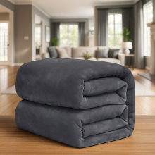 (Super King, Grey) ThicK Warm Super Soft Large Blanket Faux Fur Fleece Bed ALL Size UK