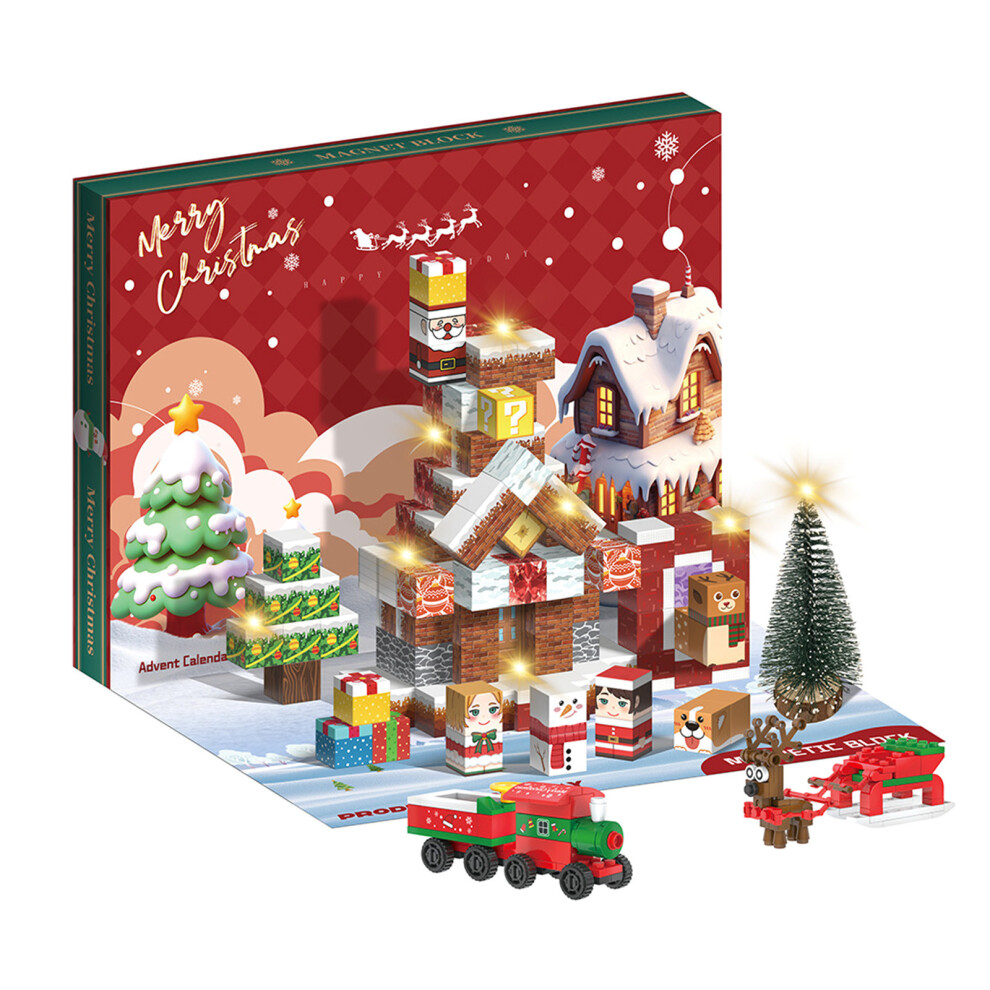 (Multi-color) Christmas Magnetic Building Blocks Countdown Calendar  Assembly Blocks Christmas Gifts Children's Toys-image-OPC-PKHDT2Y-NEW