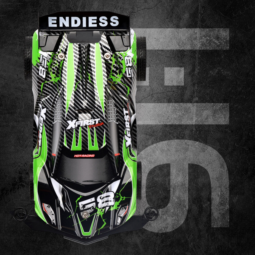 (Green) Lighting Toy Car Model For Kids, RC Car Toy 1:16 Scale, Four-way High-speed Off-road Vehicle Simulation, Racing Car, Wireless Remote Control C-image-OPC-PKHDR7Z-NEW