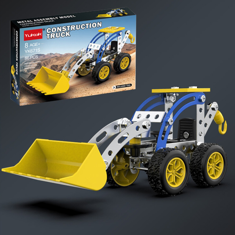 (Yellow) Metal Bulldozer Model Kits Building Toys Model Car Kits For Boys 8-12 Erector Set Car Metal Building Blocks For Kids Boys 8 9 10 11 12-16 Yea-image-OPC-PKHDVQG-NEW