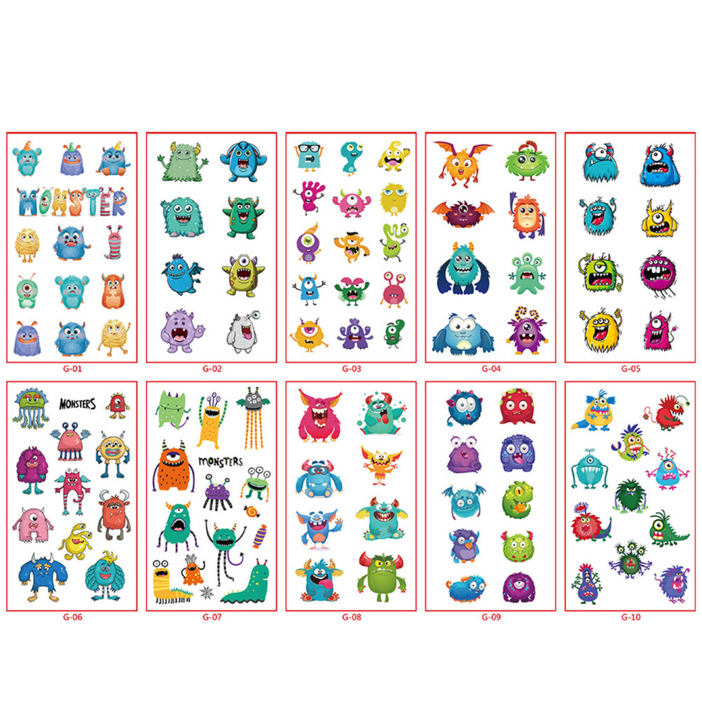 (White) Kids Sticker Set Cute Watch Dinosaur Face Sticker-image-OPC-PKHDVXR-NEW