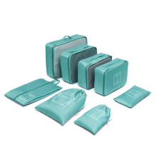(BLUE) KONO 8 Pieces Polyester Travel Luggage Organiser Bag Set