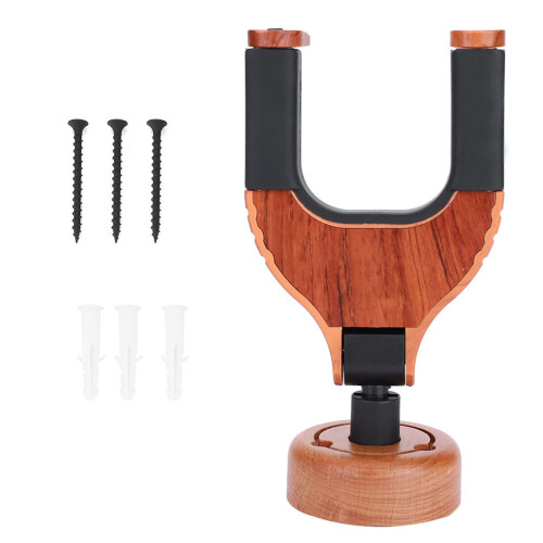 Massivholz-Gitarrenhalter mit umweltfreundlichem Gummi-Griff 1