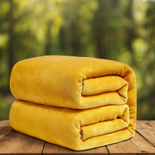 (Double, Yellow) ThicK Warm Super Soft Large Blanket Faux Fur Fleece Bed ALL Size UK